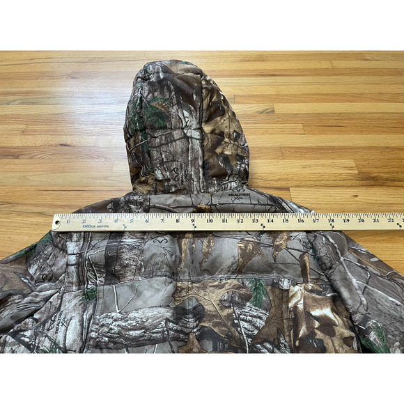 Realtree Hunting Puffer Jacket Mens L Brown Camouflage Long Sleeve Full Zip - Picture 6 of 11